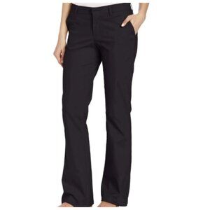 Dickies Flat Front Stretch Twill Slim Fit Bootcut Black Work Pants 10 SHORT